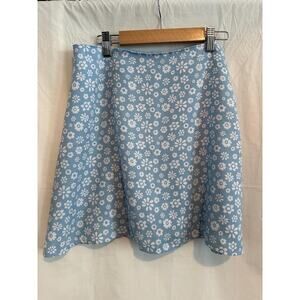 Hollister Mini Skirt Womens Size Small Blue White Floral Print